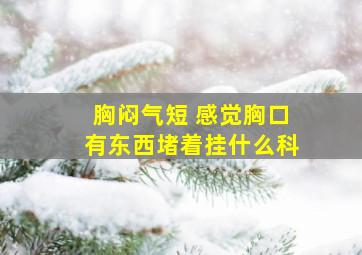 胸闷气短 感觉胸口有东西堵着挂什么科